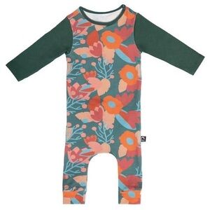 RAGS Green Floral Print Peekabooty Romper